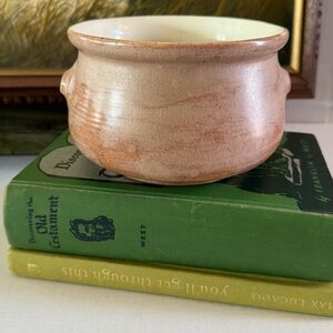 Vintage Rustic Glazed Ceramic Pottery Spittoon Pot Weathered Finish